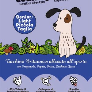 Country Tails Grain free per cani senior a base di TACCHINO britannico allevato all’aperto con prezzemolo, papaia, ortica, zucchine e zucca
