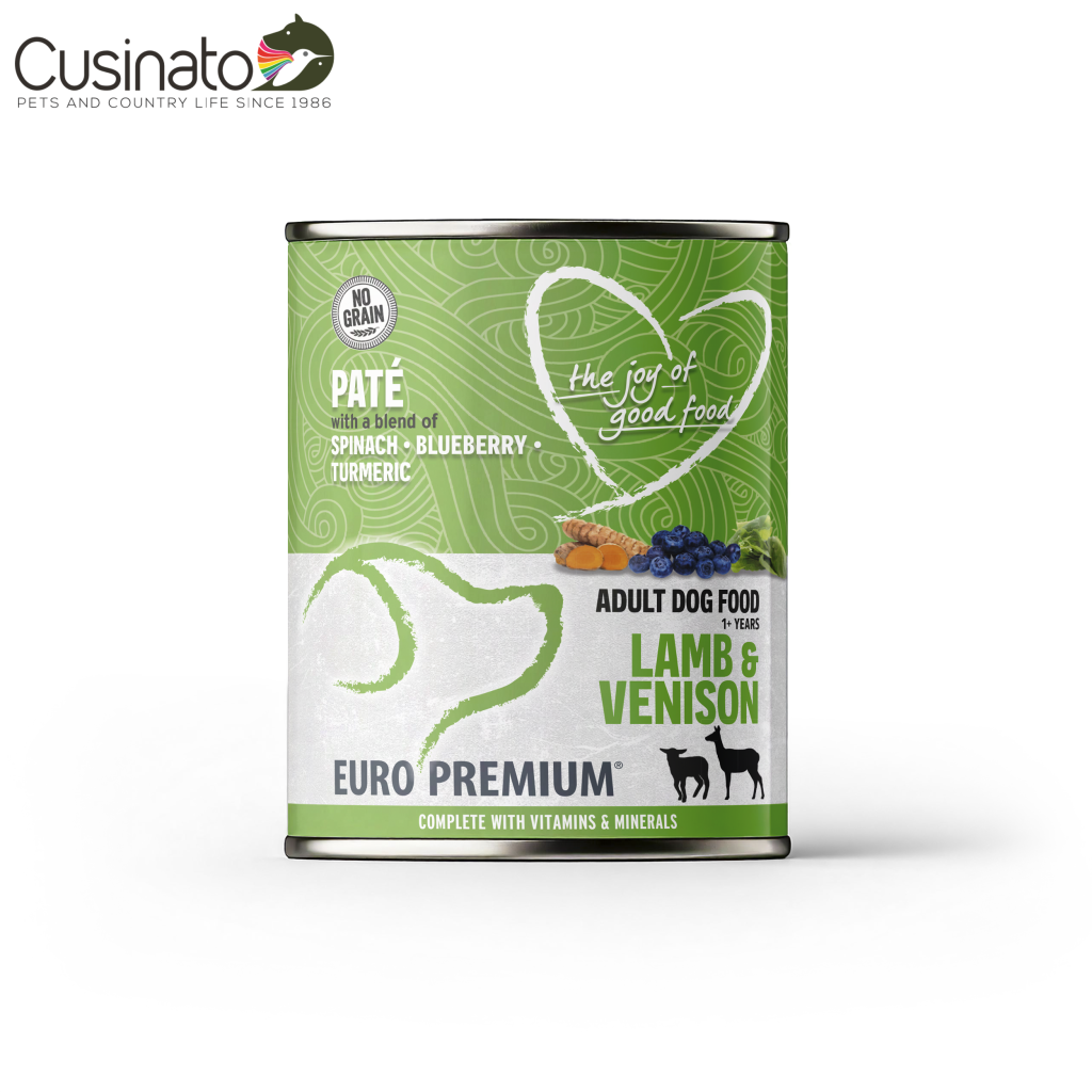 Europremium_Patè_Adulto_Agnello_Cervo_Spinaci_Mirtilli_Curcuma