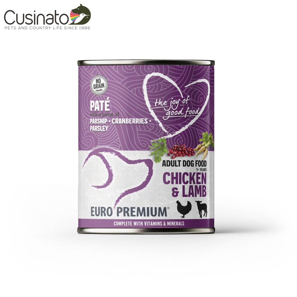 Europremium_Patè_Adulto_Pollo_Agnello_Pastinaca_Mirtilli_Rossi_Prezzemolo